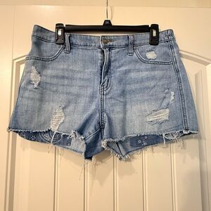 Aerie Light Blue Distressed Jean Shorts